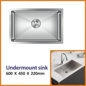 Quality 25 Inch Undermount Kitchen Sink , 60x45 16 Gauge Stainless Steel Sink for sale