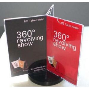 Quality 3 sides rotating acrylic menu holder stand for sale