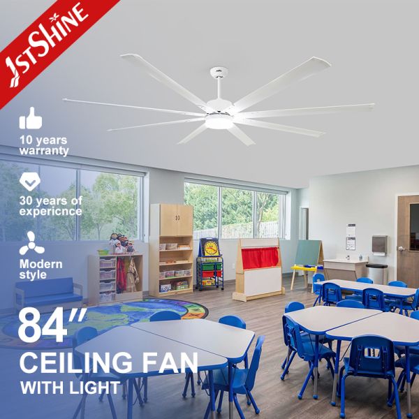 84 Inch Large DC Ceiling Fan With LED Light For Living Rooms, Restaurants,
