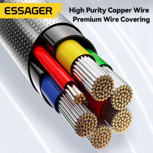 ES-X55 Series Magnetic Absorption Quick Charge Cable USB C To Type C Cable 100W