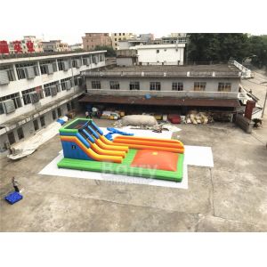0.55mm PVC Tarpaulin Inflatable Combo Slide With Air Jump Game For Kids