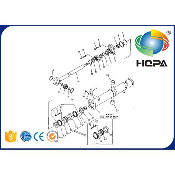 175-63-05012 1756305012 Blade Lift Cylinder Seal Kit for D150A-1 D155A-1