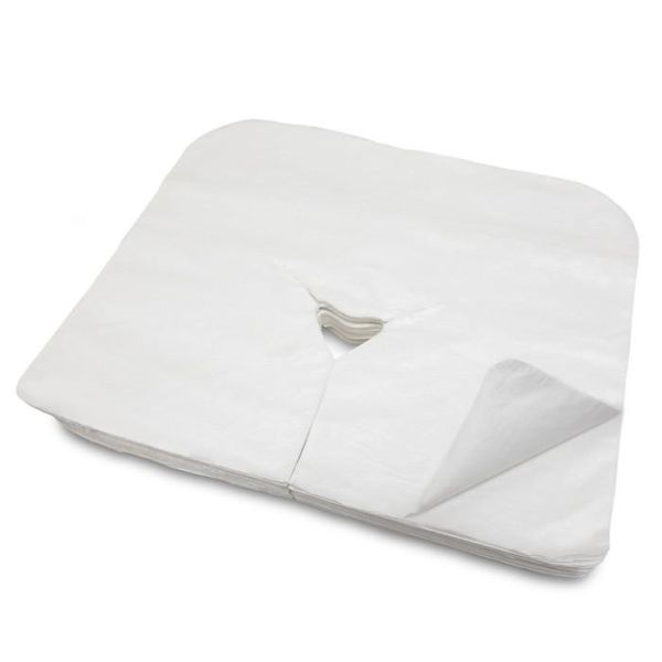 Buy Bouffant 50gsm Disposable Face Cradle Cover For Massage Bed at wholesale prices