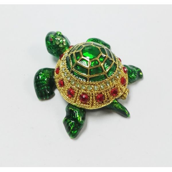 Mini Turtle trinket jewelry box petwer metal jewelry box diamond decoration gifts box