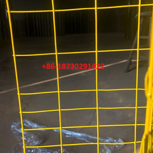 Yellow color PVC coating Holland wire mesh fence 30mmx30 mm Hole opening in 1.2 meter height