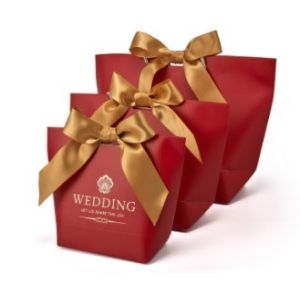 Hot Stamping Surface Handling Small Packaging Paper Bag for Wedding Candy