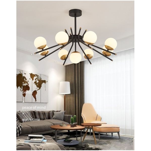 6heads Acrylic Iron Modern Pendant Light Indoor Decoration