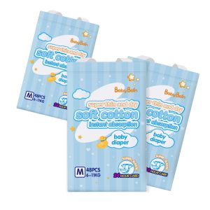 3D Anti Leak Non Woven Disposable Baby Diapers Soft Breathable