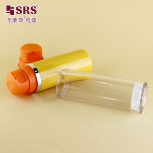 A0215 Snap On Style Plastic Round Facial Serum Bottle AS Vacuum Bottle Empty