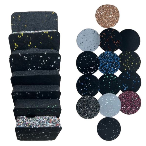 Moisture Resistant Rubber Floor Matting with EPDM Dots for Gym and Home 1m*1m 15mm to 50mm