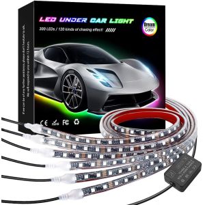 China 4Pcs Car Underglow Strip Lights 12V RGBIC Multi Color DIY Sound Active Function Music Mode with APP Control and Remote on sale China 4Pcs Car Underglow Strip Lights 12V RGBIC Multi Color DIY Sound Active Function Music Mode with APP Control and Remote on sale
