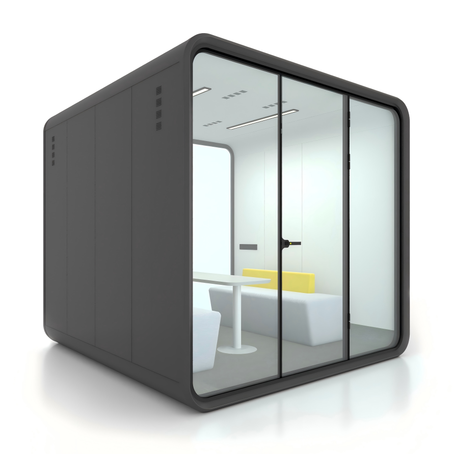 Quality Customized Acoustic Office Pod Steel Structure Mobile Meeting Pods Black for sale