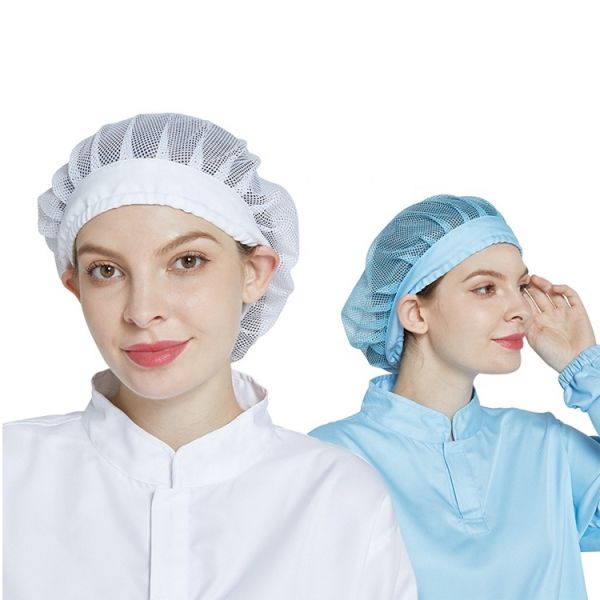 KL-3006 Polyester Mesh Hat with Adjustable Rope for Food Factory and Workshop -