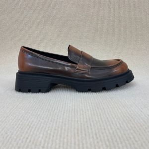 Microfiber Brown Platform Loafers Women Casual Leather Platform Loafers