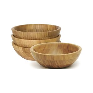 Eco-friendly Personalized Custom Logo Bamboo Salad Set with Servers