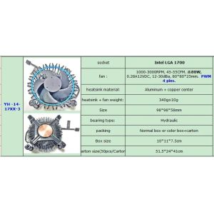 Aluminum Radiator CPU Cooler Low Noise Air Cooling Fan Cooler