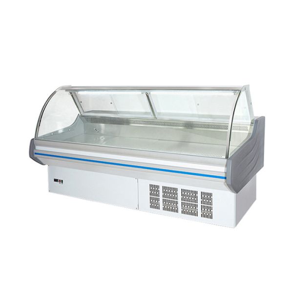 Multifunctional Glass Curved Refrigerated Deli Showcase Single Temperature Deep