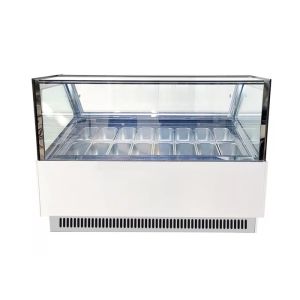 Straight Glass Door Ice Cream Display Freezer R404a Single Temperature