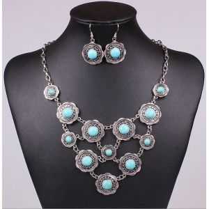 Tibetan silver turquoise retro series, jewelry suit