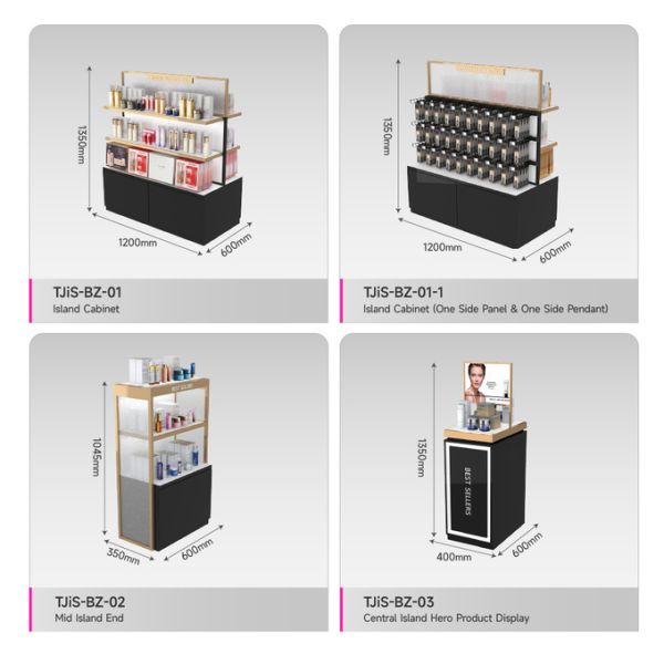 Customized Cosmetic Display Furniture Modern Minimalis Makeup Shop Cabinet For Retail Store Decoration