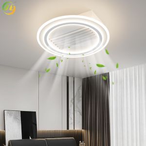 New Style Drum Type White Leafless Fan Lamp Wide Angle Air Supply Silent Living