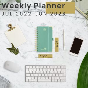 Mint Green 2023 Hardcover Weekly Planner With Robust Medal Binding