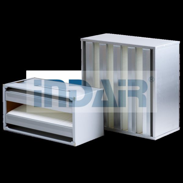 Buy SS Frame V Bank Air Filter H10 / H13 No Partition Design Long Service Life at wholesale prices