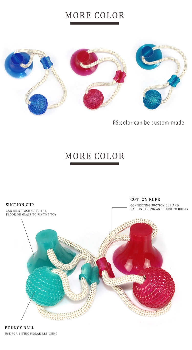 Rubber 15cm Durable Bite Dog Suction Cup Ball Toy Set
