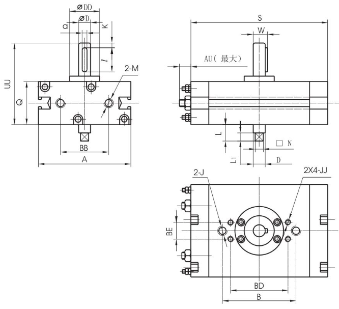 QGK Rotary Cylinder Magnetic switches can be installed swing angle range can be adjusted arbitrarily