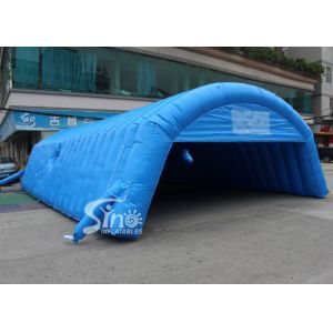 Blue Long Inflatable Tunnel Tent With Double N Quadruple Stitching