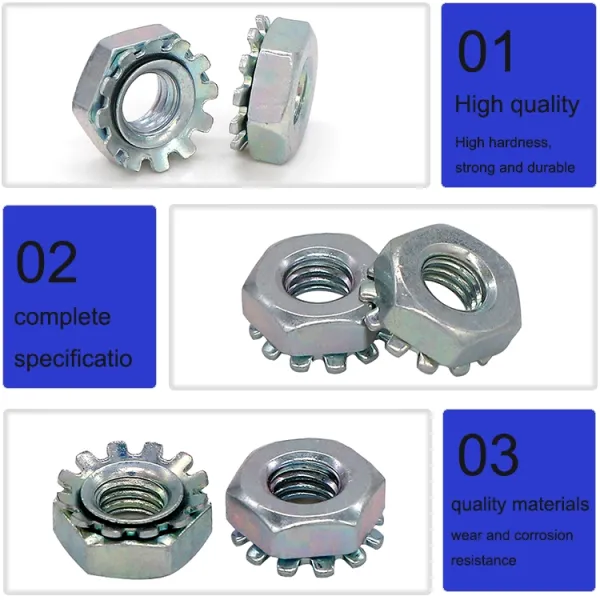 Aluminum 700N Hex Head Nuts M54 Serrated Flange Lock Nut