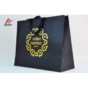 Matt Laminated Cloth Shopping Personalised Paper Carrier Bags With Hot Stamping