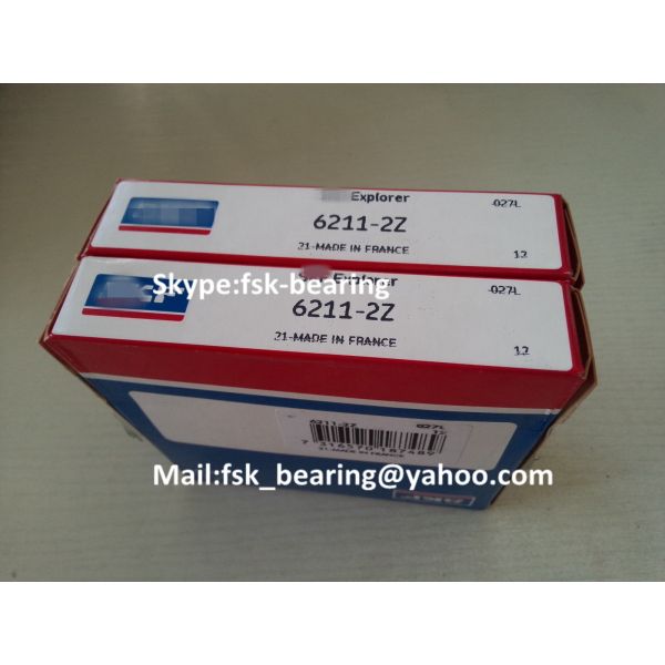 Gcr15 Chrome Steel 6211ZZ Pump Bearings , P4 P2 / KOYO / NTN Ball Bearing