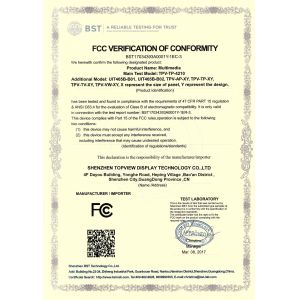 Shenzhen Topview Display Technology Co.,Ltd Certifications