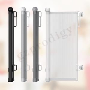 Extra Width Black Retractable Baby Gate Easy Roll Up Safety Gate For Children