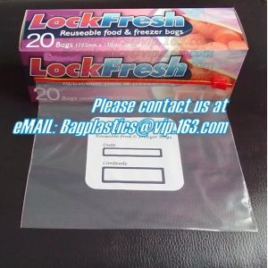 resealable, reclosable trasnparent freezer plastic Zip lockk bag, Reclosable