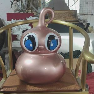 Stainless Steel Lovely Cartoon Treasure Edition Metal Art Sculptures Rose Gold