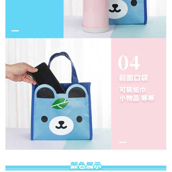 Students Animals Children Canvas Tote Bags School Waterproof Lunch Bento Bag