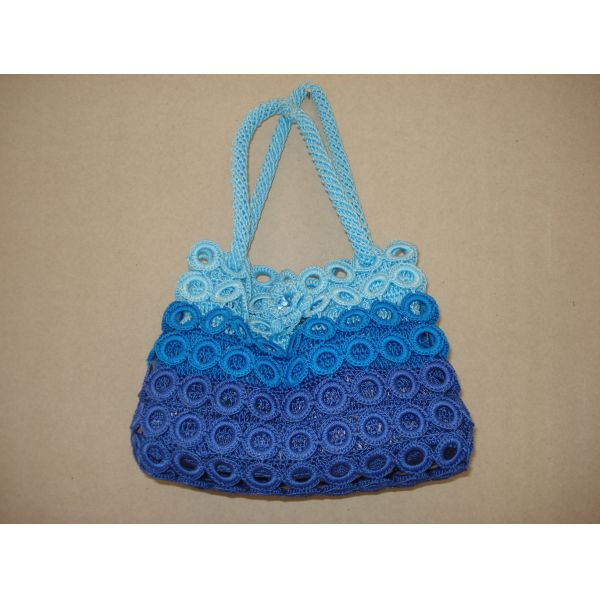 Bag Crochet Blue ocean women fashion bag tote Ring purse