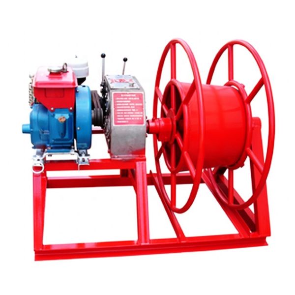 5 Ton 30 KN Belt Drive Recovery Wire Take Up Machine / Diesel Gasoline Engine