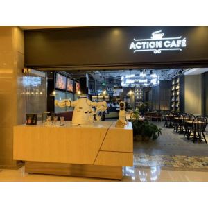 Double Robot Arm Coffee Maker Machine Robot Espresso Maker RGB Beverage Cafe