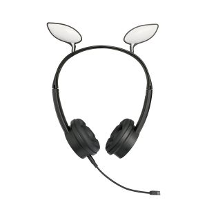 3.5mm Stereo 300mAh 8hrs Cat Ear Speaker Headphones
