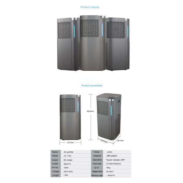 Homefish OEM Luftreiniger Tuya WIFI Air Cleaner H13 HEPA Air Purifiers CADR 980m3/h Air Purifiers for Home Large Room