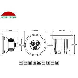 Pure White 24V Underwater Pool Light Fixture 316L Stainless Steel Shinning Angle