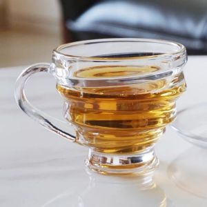 Best selling 6oz Crystal Clear Transparent Coffee Mug Tea Glass