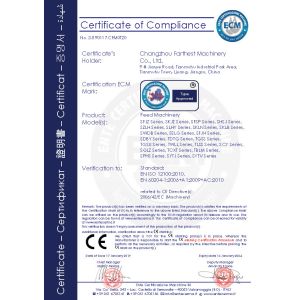 CHANGZHOU FARTHEST MACHINERY CO., LTD. Certifications