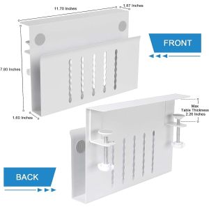 Desk Storage Made Easy No Drill Under Desk Cable Tray with Carbon Steel Material