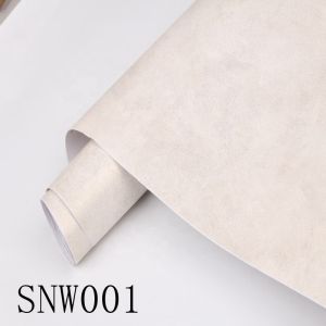 Waterproof Adhesive Cement Effect Wallpaper Removable White Concrete Effect