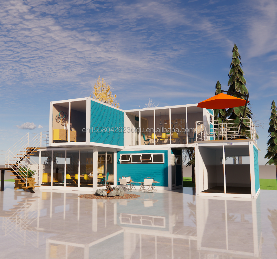 Detachable 20ft Flat Pack Luxury Small Living Container House with Aluminum Alloy Windows and Galvanized Steel Bending 180g