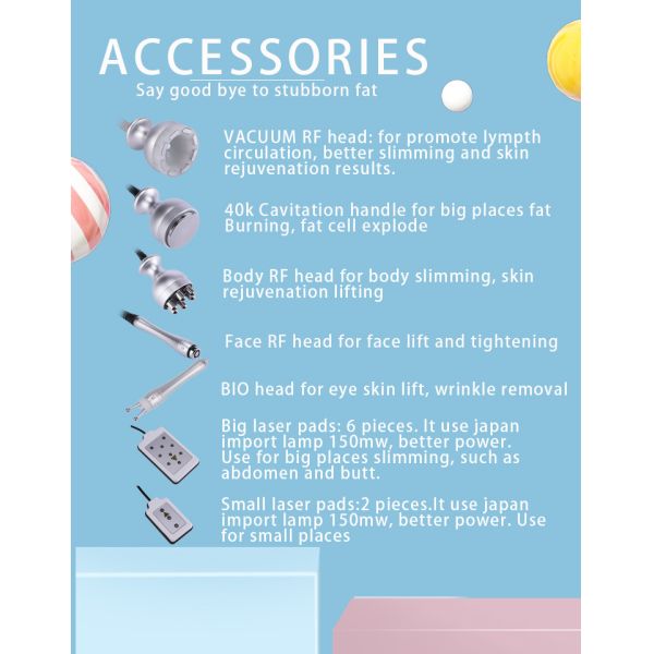 6 IN 1portable radio frequency lipo laser slimming ultrasonic liposuction cavitation machine for sale